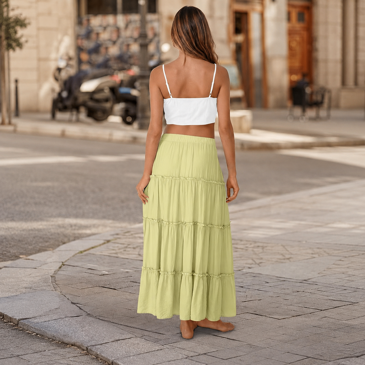 Boho Maxi Vacation Skirt With Pockets For Women