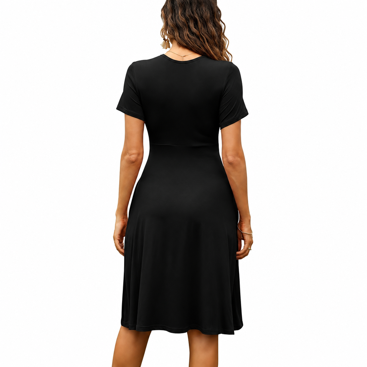 Casual Summer Party Dresses Short Sleeve Dress With Pockets For Women