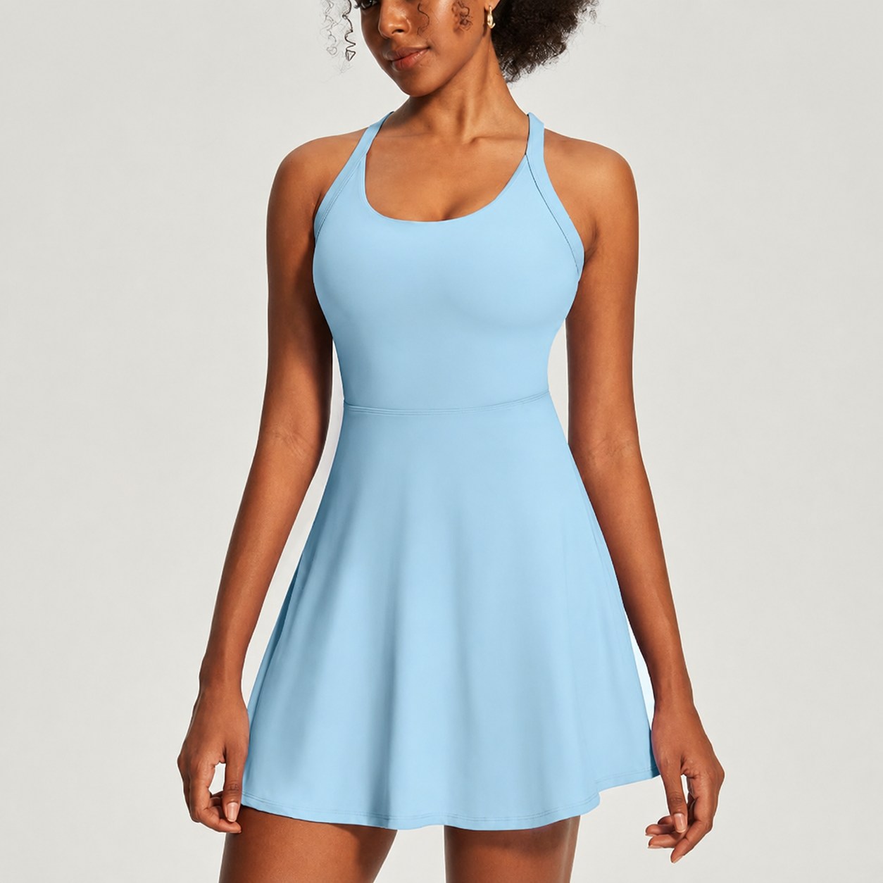 Summer Athletic Tennis Built In Shorts Bra Dress For Women