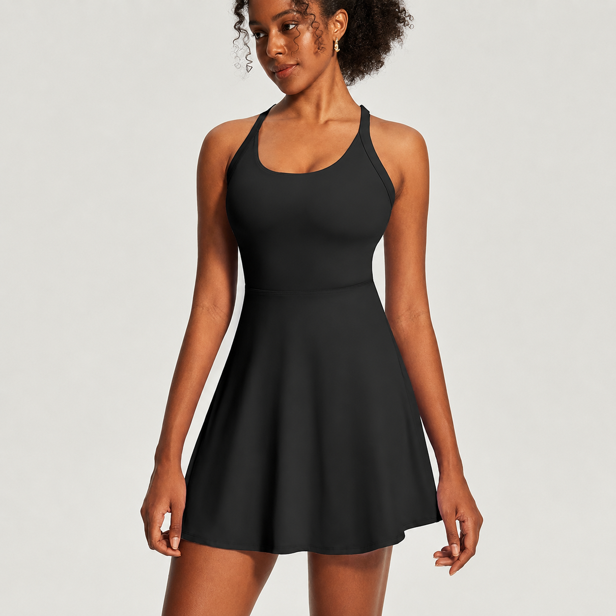 Summer Athletic Tennis Built In Shorts Bra Dress For Women