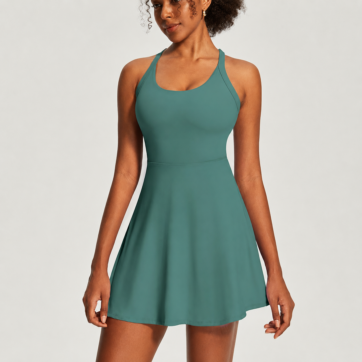 Summer Athletic Tennis Built In Shorts Bra Dress For Women