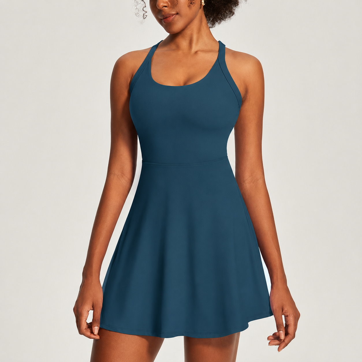 Summer Athletic Tennis Built In Shorts Bra Dress For Women