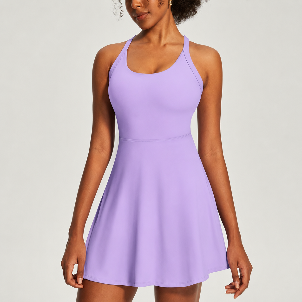 Summer Athletic Tennis Built In Shorts Bra Dress For Women
