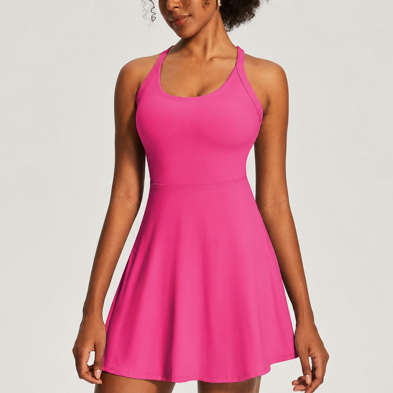 Summer Athletic Tennis Built In Shorts Bra Dress For Women