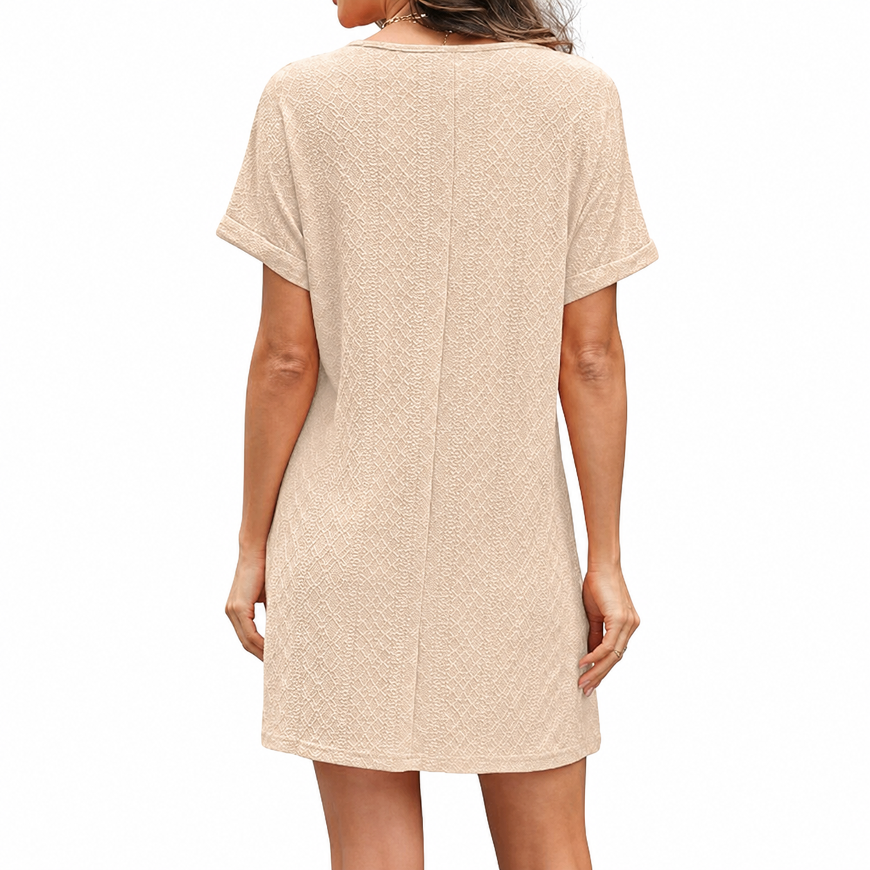 Twisted Beach Vacation Swimsuit Cover Up Short Sleeve Summer Dress For Women