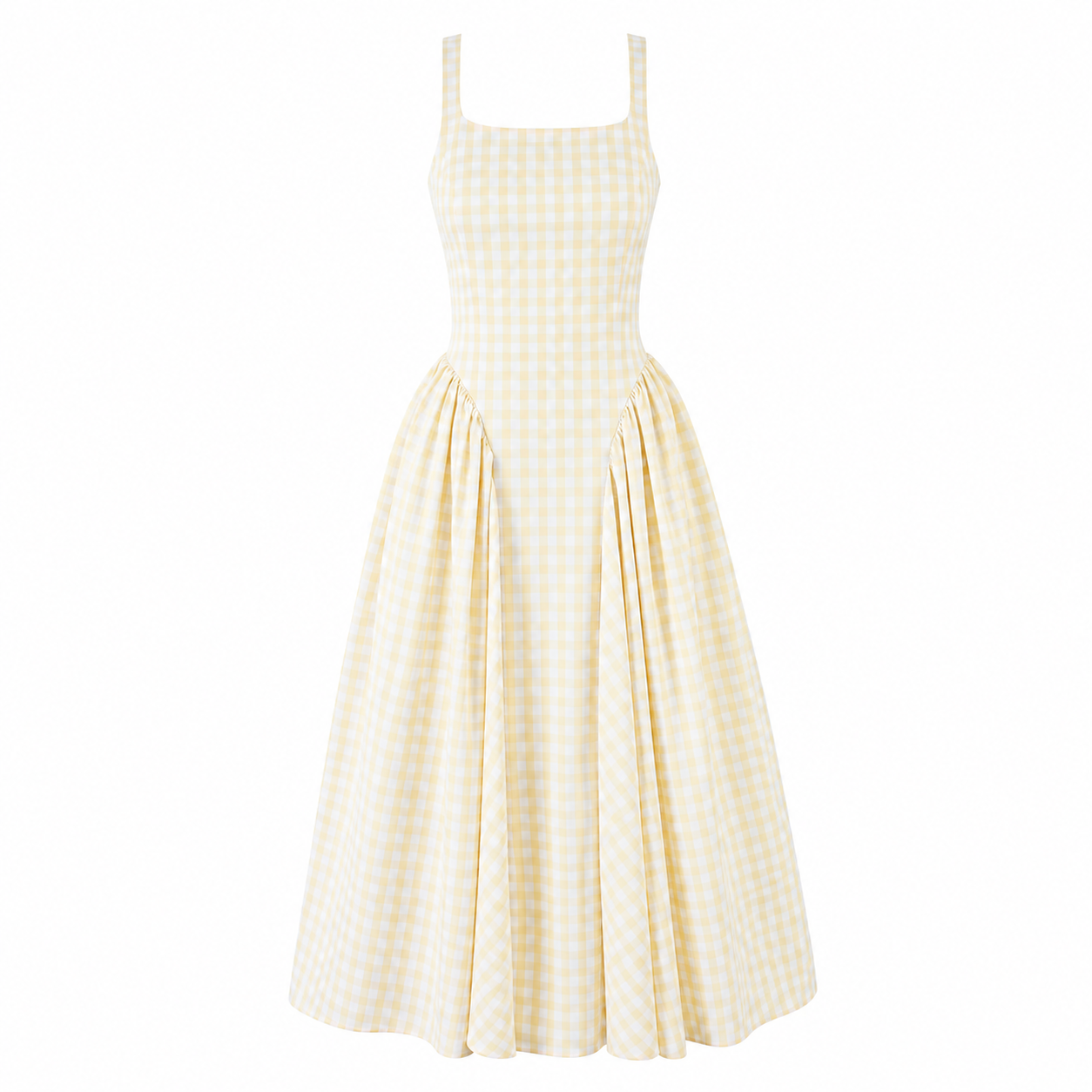 Classic Plaid Pattern A Line Fit Midi Summer Dress For Women