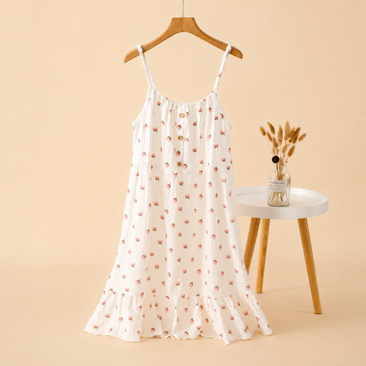Vintage Landscape Print Sleeveless Lounge Set
