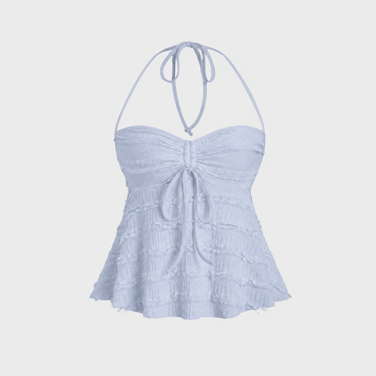 Casual Drawstring Halter Backless Tank Top For Women