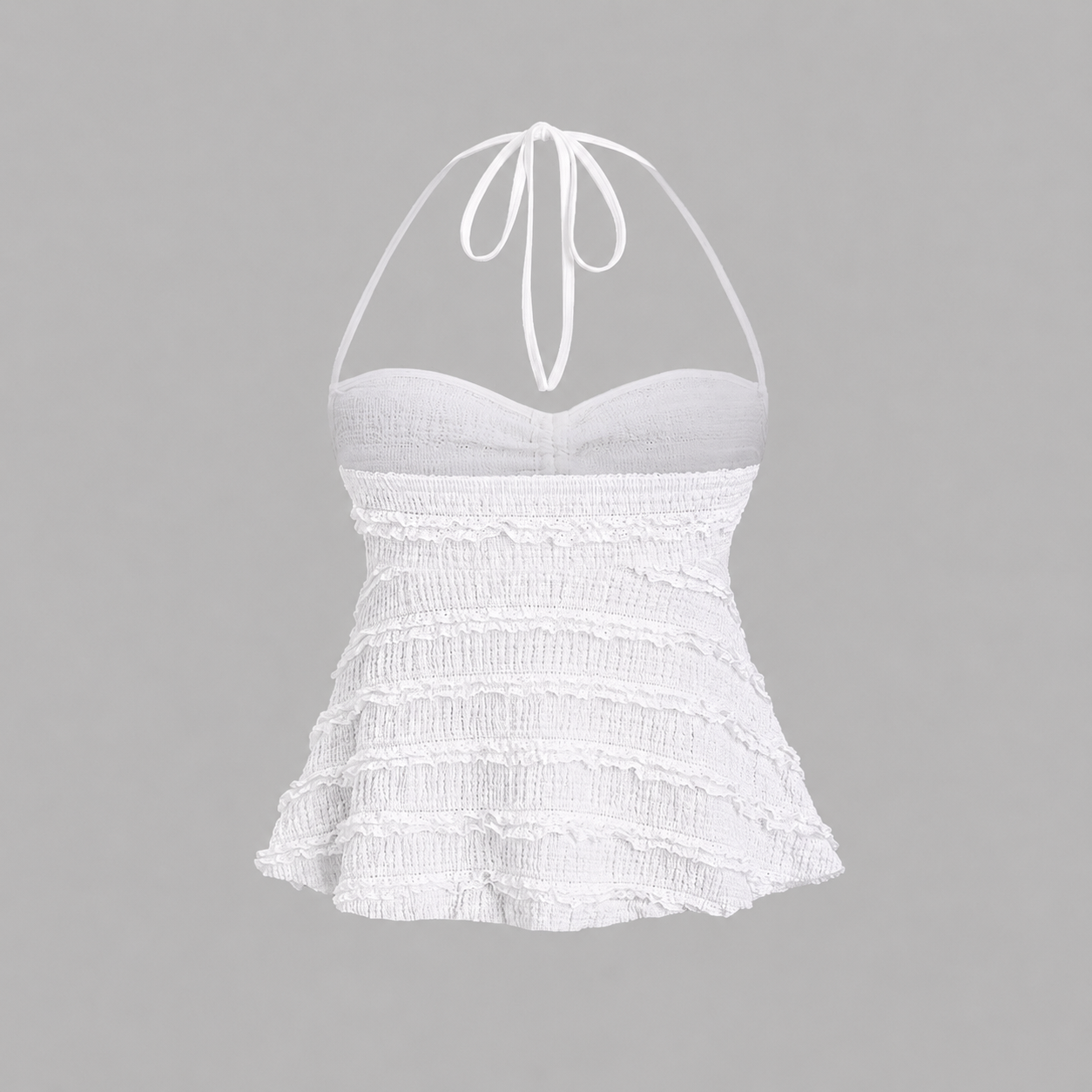 Casual Drawstring Halter Backless Tank Top For Women