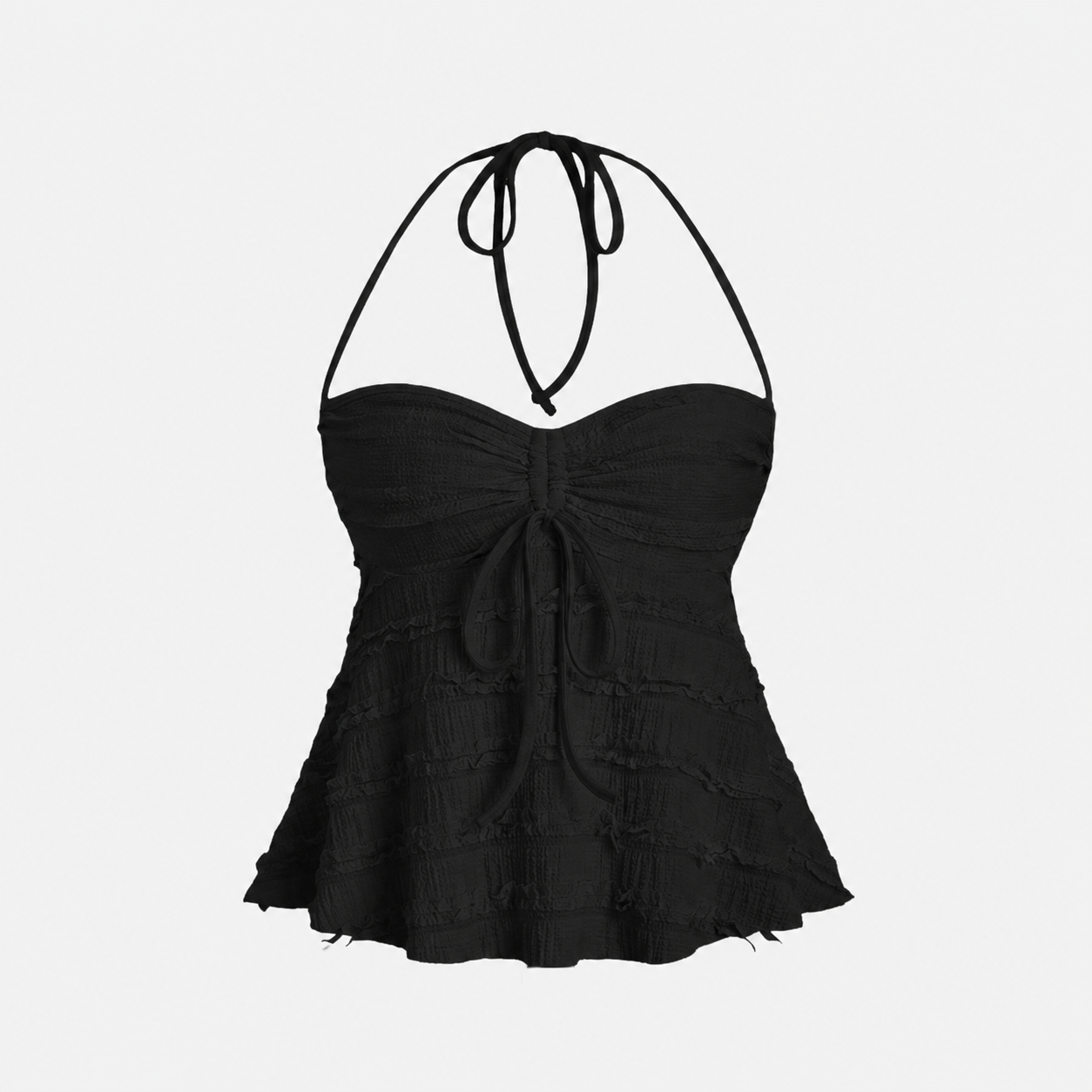 Casual Drawstring Halter Backless Tank Top For Women