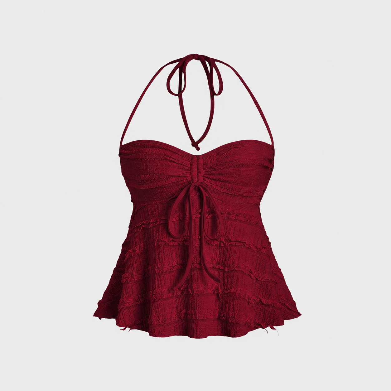 Casual Drawstring Halter Backless Tank Top For Women