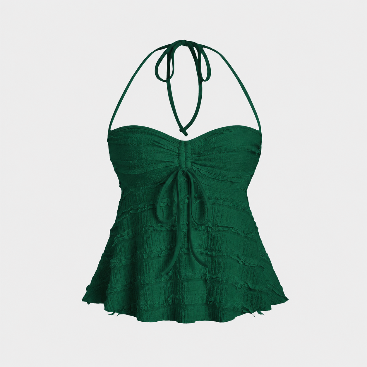 Casual Drawstring Halter Backless Tank Top For Women