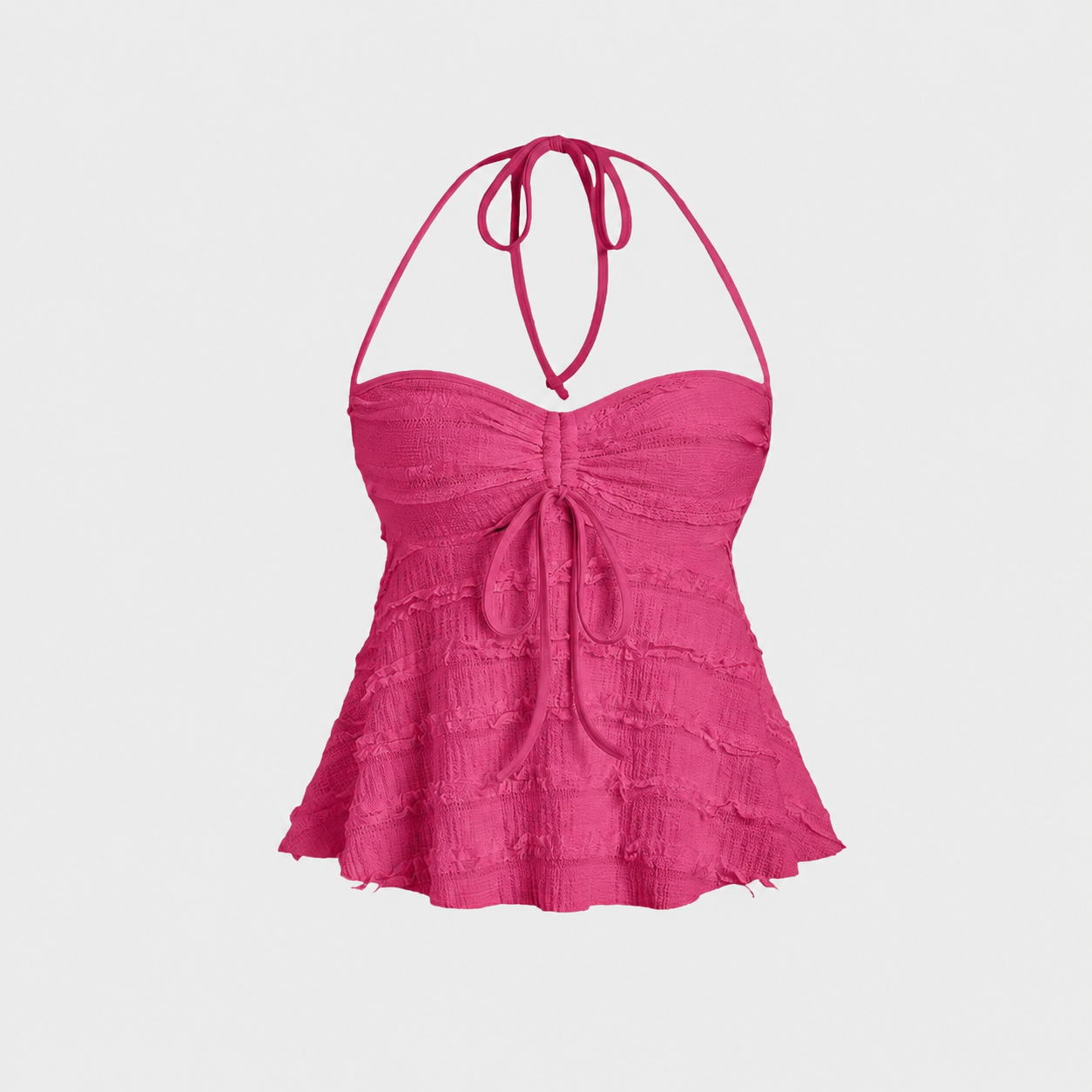Casual Drawstring Halter Backless Tank Top For Women