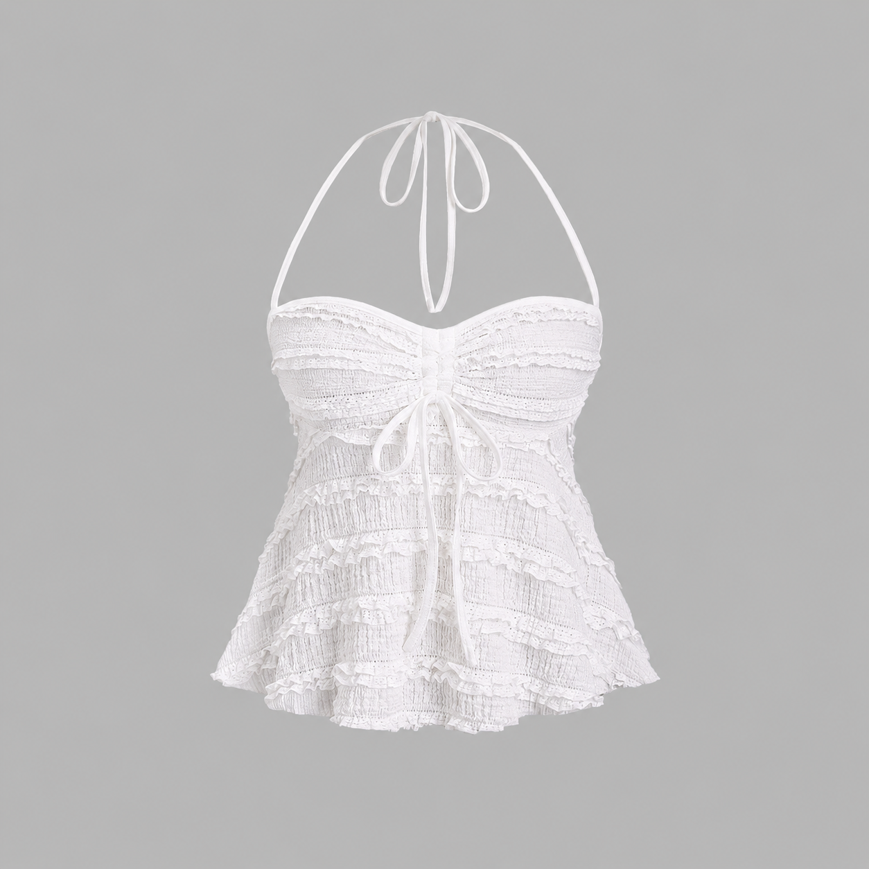 Casual Drawstring Halter Backless Tank Top For Women