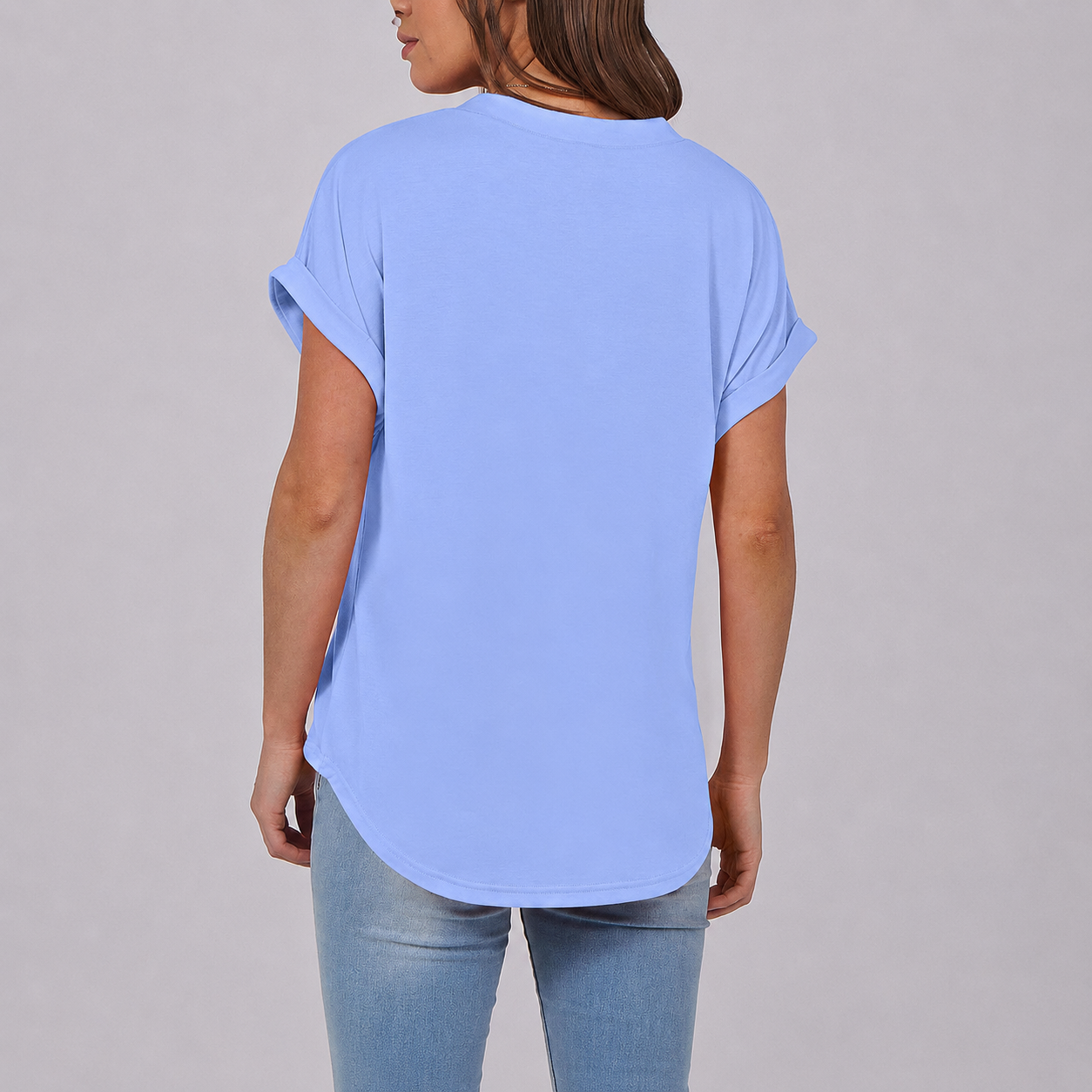 Casual Short Sleeve Henley Top For Women
