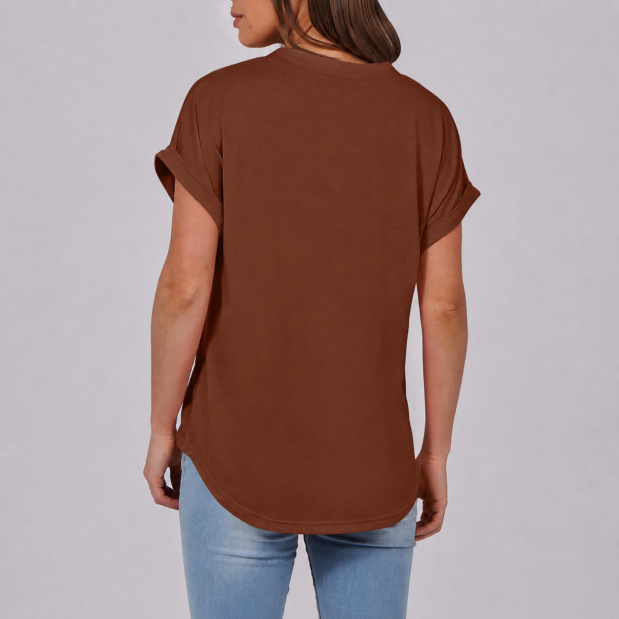Casual Short Sleeve Henley Top For Women