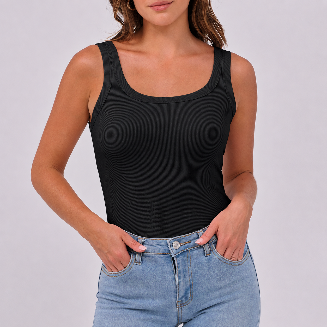 Slim Fitted Sleeveless Summer Top For Women