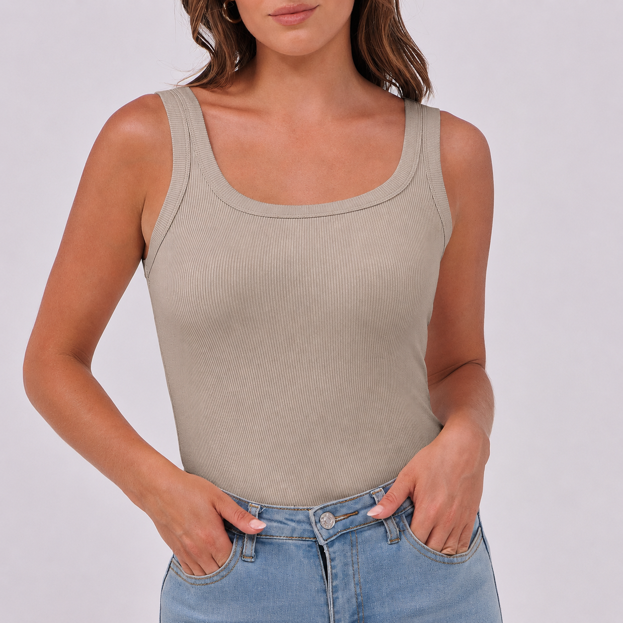 Slim Fitted Sleeveless Summer Top For Women