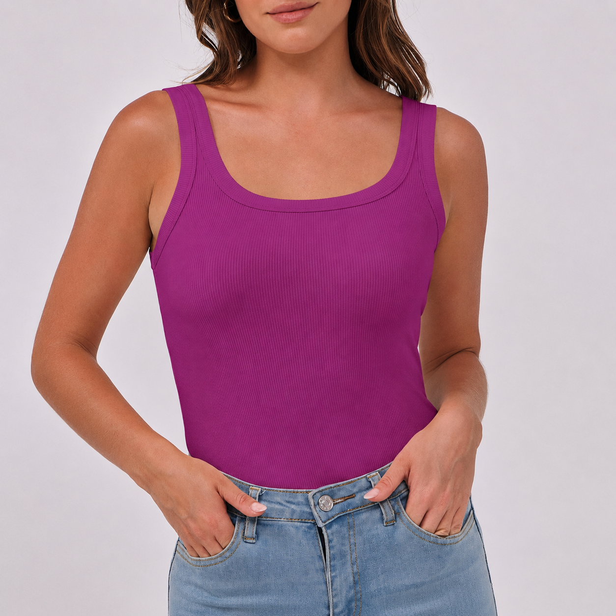 Slim Fitted Sleeveless Summer Top For Women