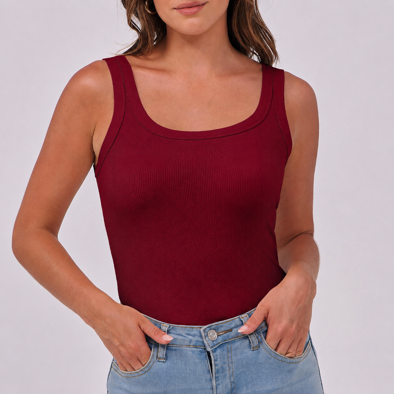 Slim Fitted Sleeveless Summer Top For Women