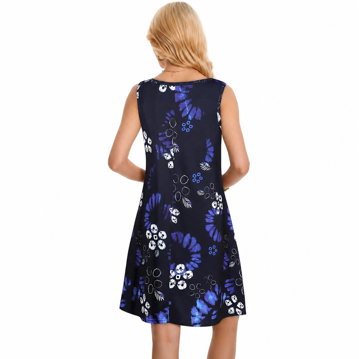Floral Sleeveless Beach Sundress With Pockets For Women