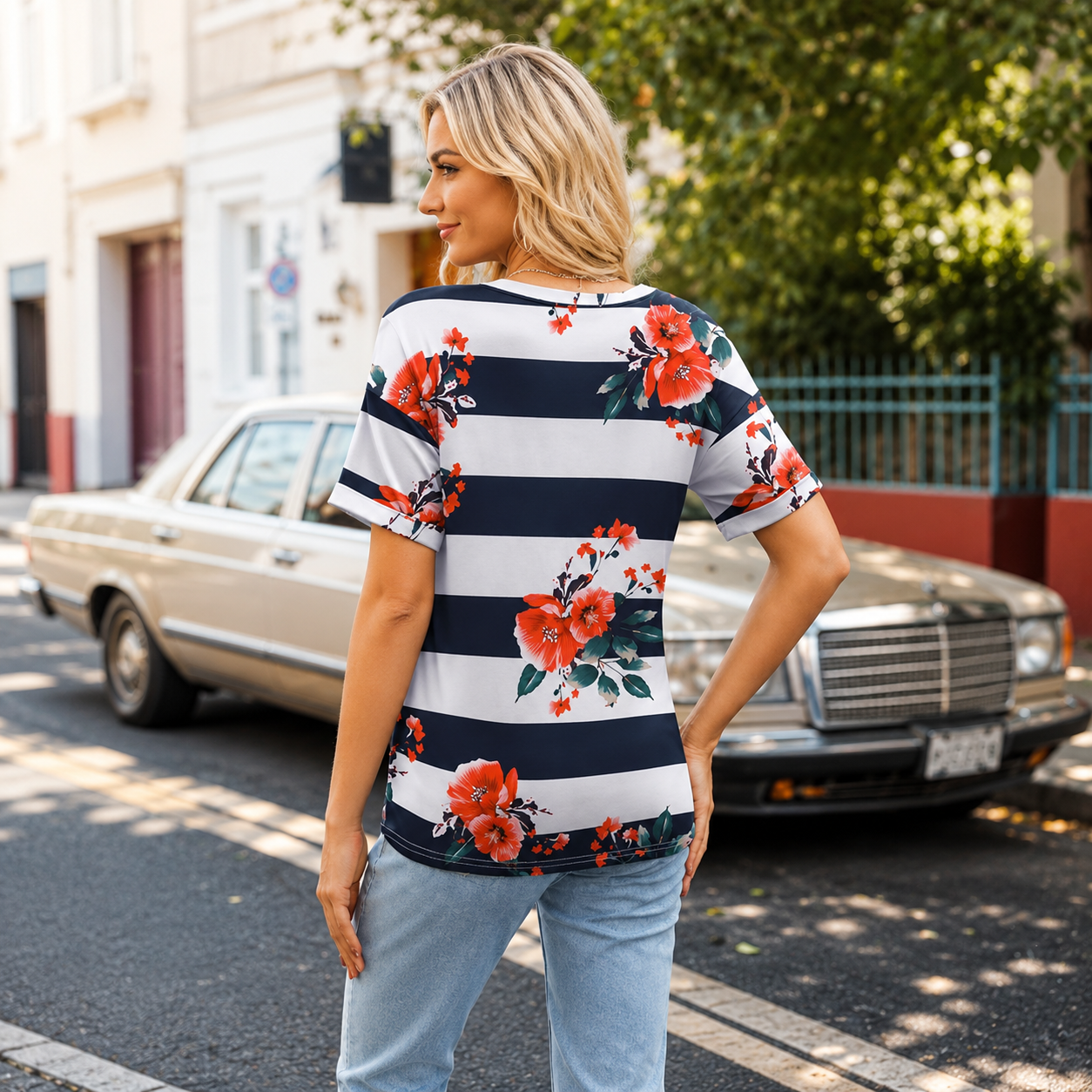 Floral Short Sleeve Summer T Shirts For Women