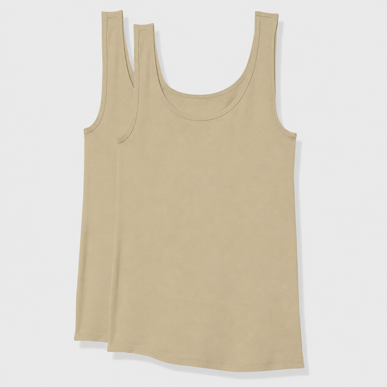 Slim Fit Ribbed Scoop Tank Top For Women