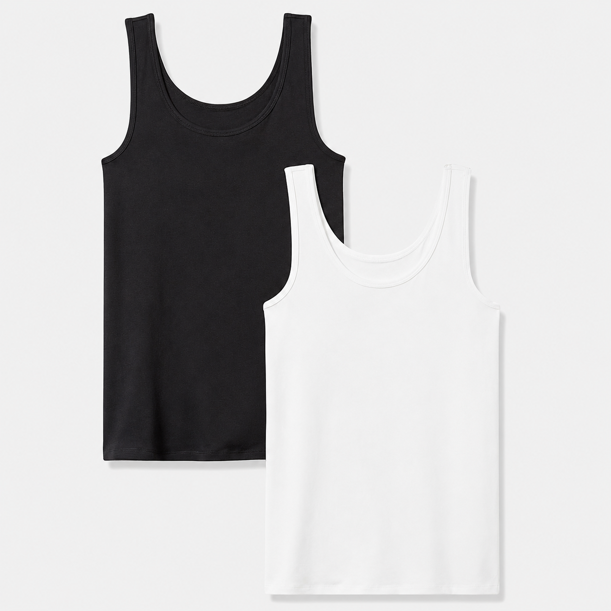 Slim Fit Ribbed Scoop Tank Top For Women