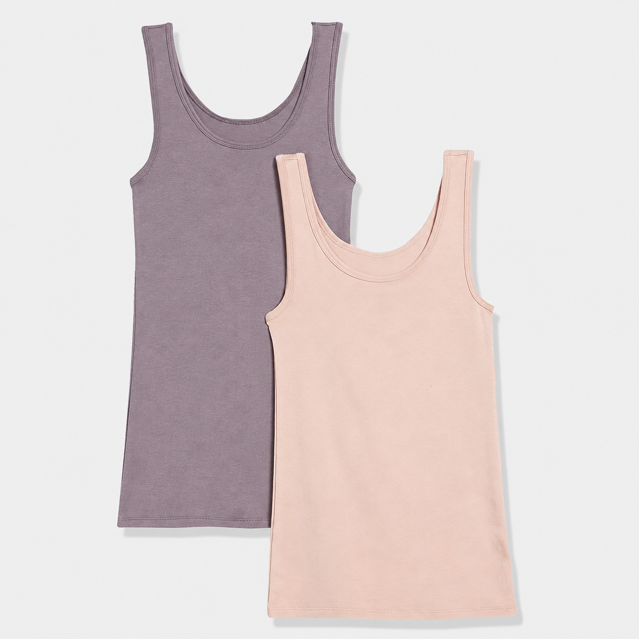 Slim Fit Ribbed Scoop Tank Top For Women
