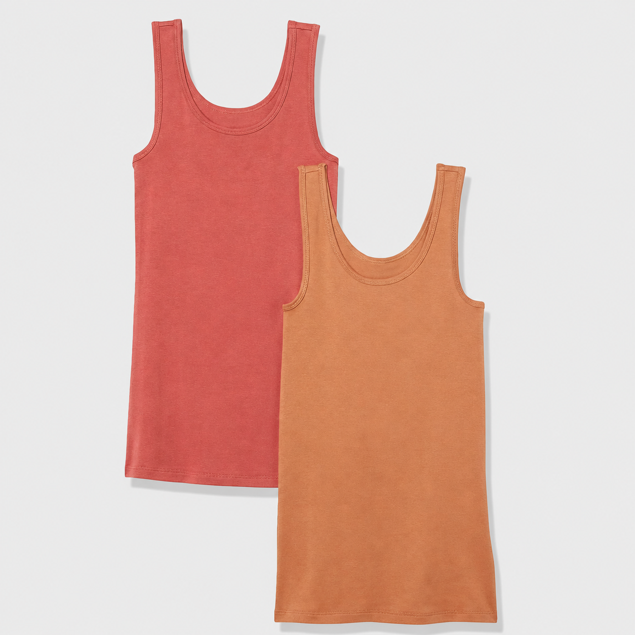 Slim Fit Ribbed Scoop Tank Top For Women
