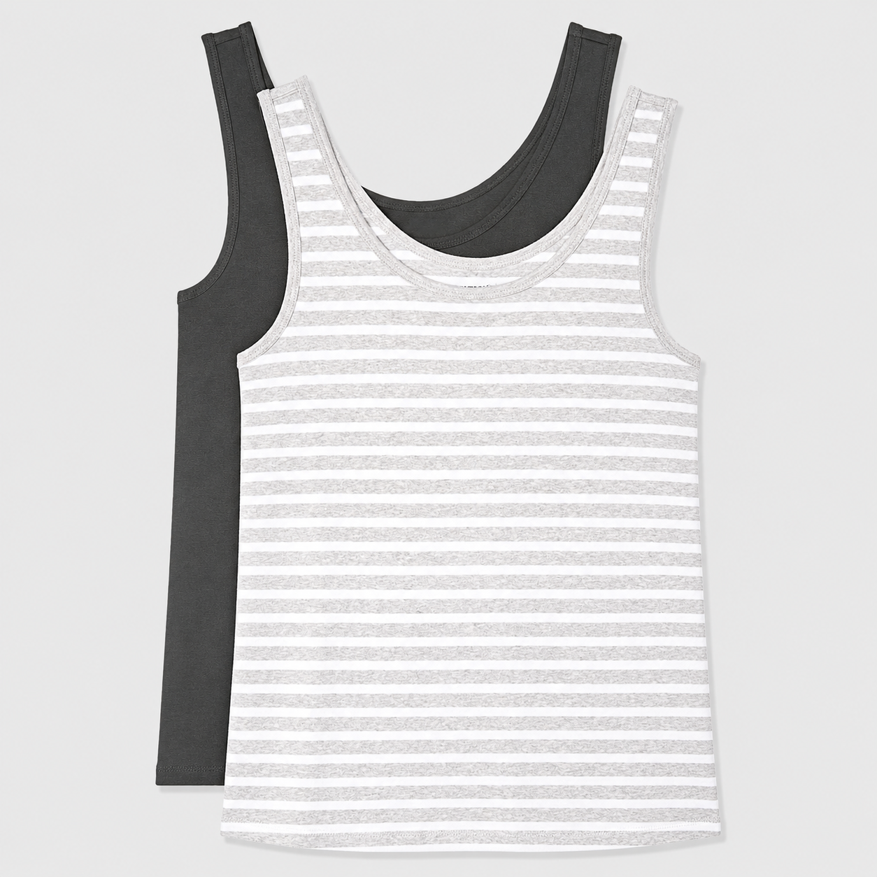 Slim Fit Ribbed Scoop Tank Top For Women
