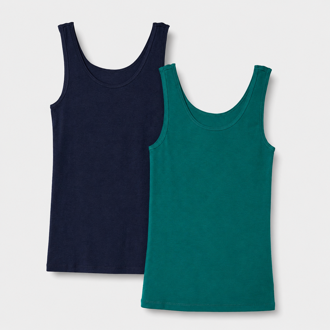 Slim Fit Ribbed Scoop Tank Top For Women