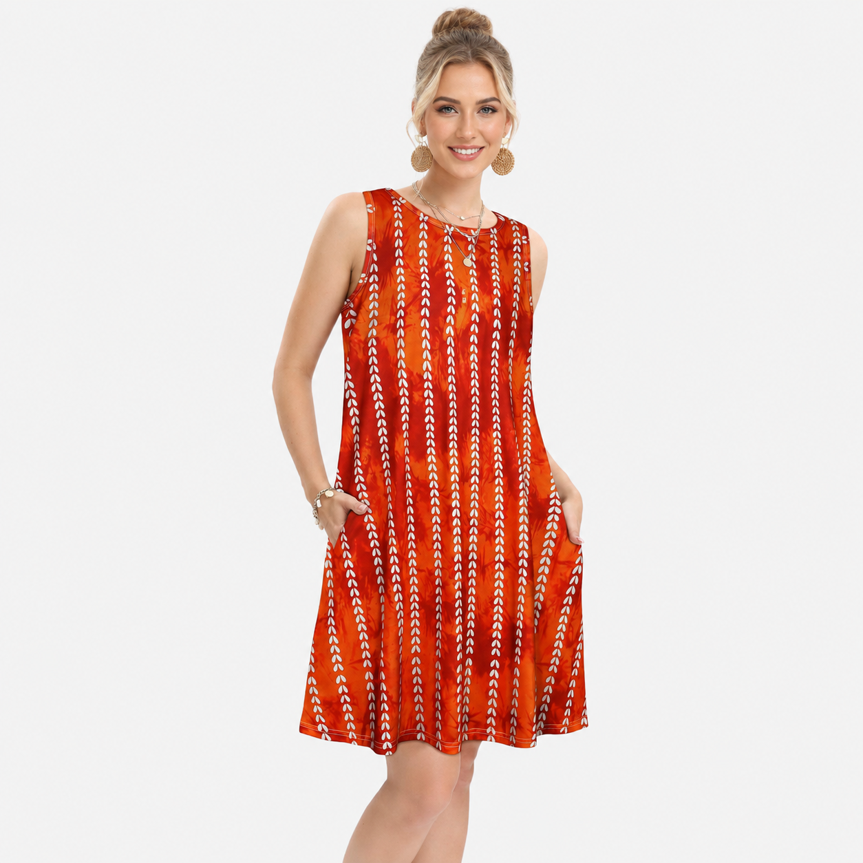 Casual Loose Fit Beach Dress With Pockets For Women