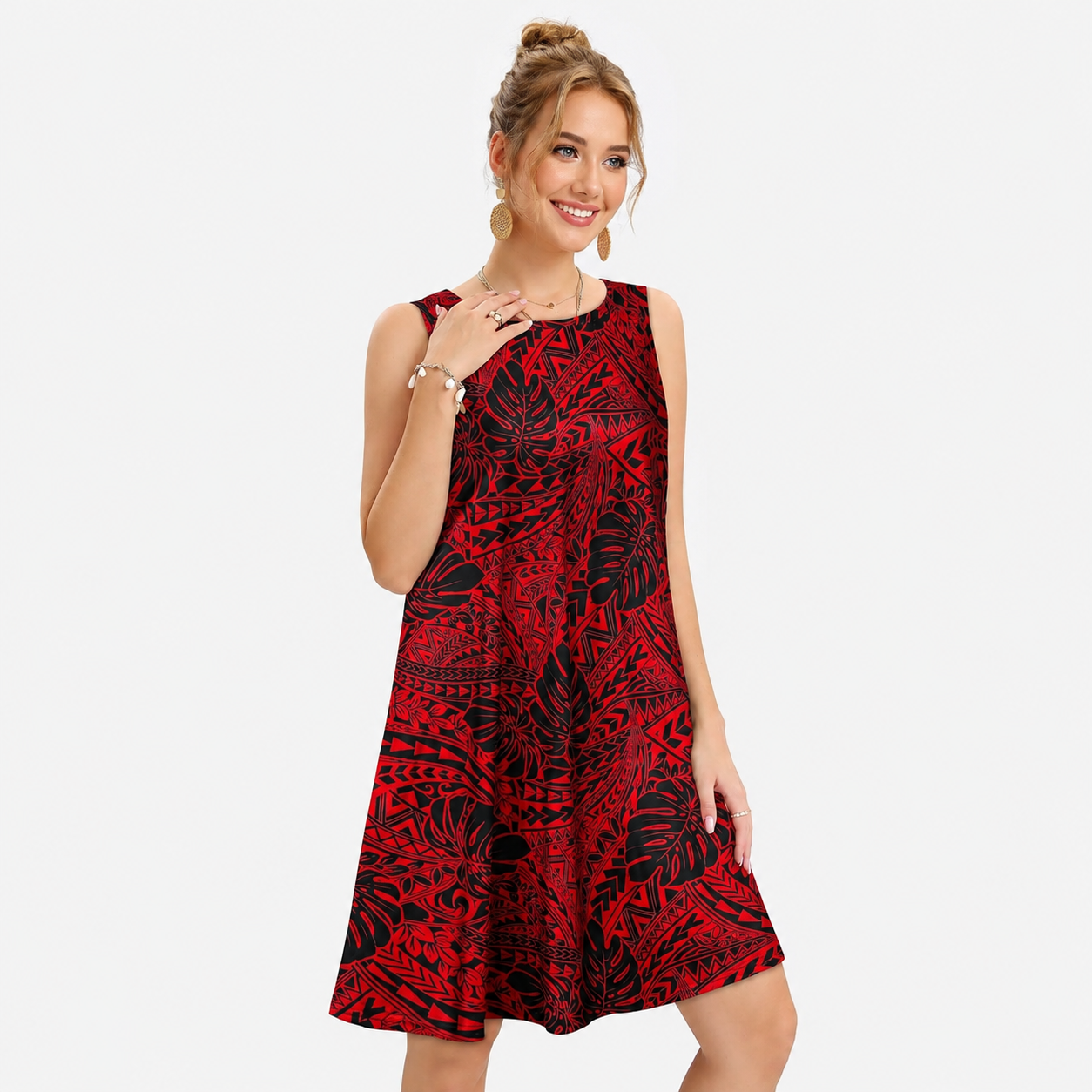 Casual Loose Fit Beach Dress With Pockets For Women
