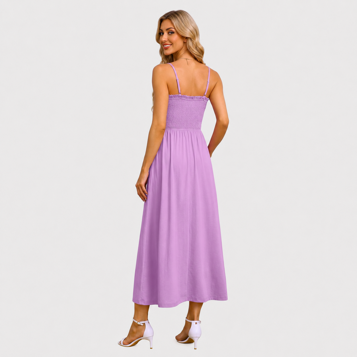 Spaghetti Strap Maxi Sundress With Pockets