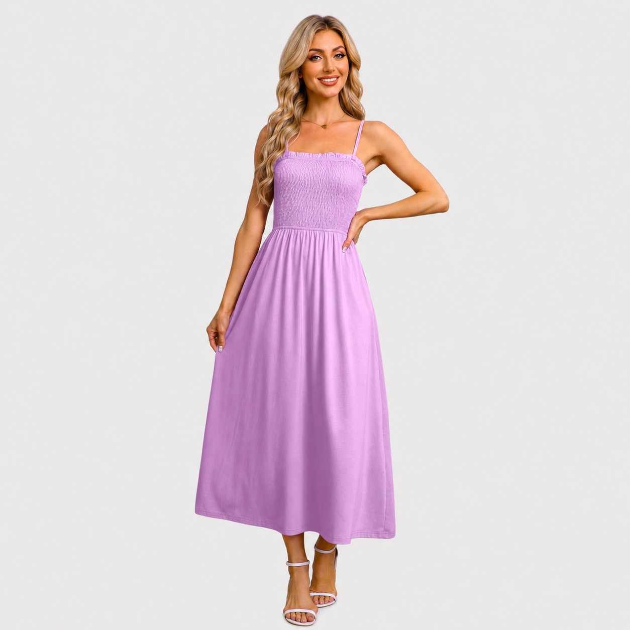 Spaghetti Strap Maxi Sundress With Pockets