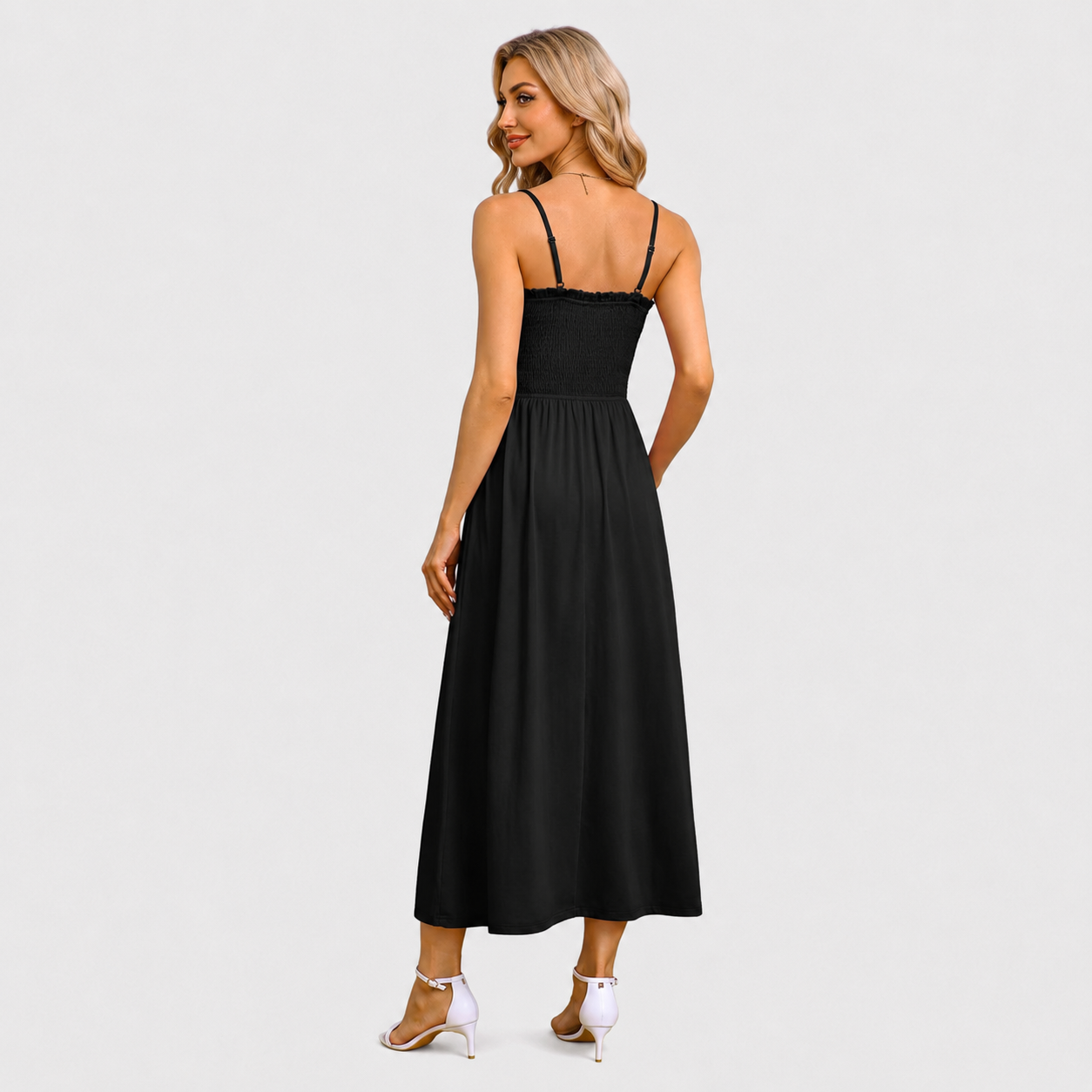 Spaghetti Strap Maxi Sundress With Pockets
