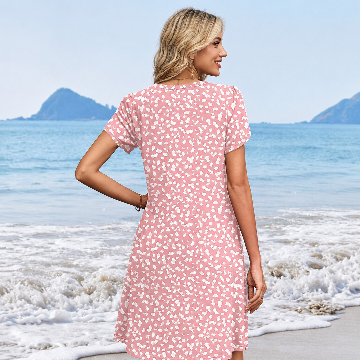 Floral A Line hort Boho Sundress For Women