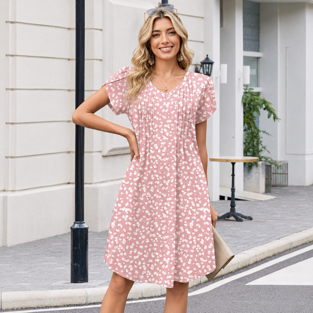 Floral A Line hort Boho Sundress For Women