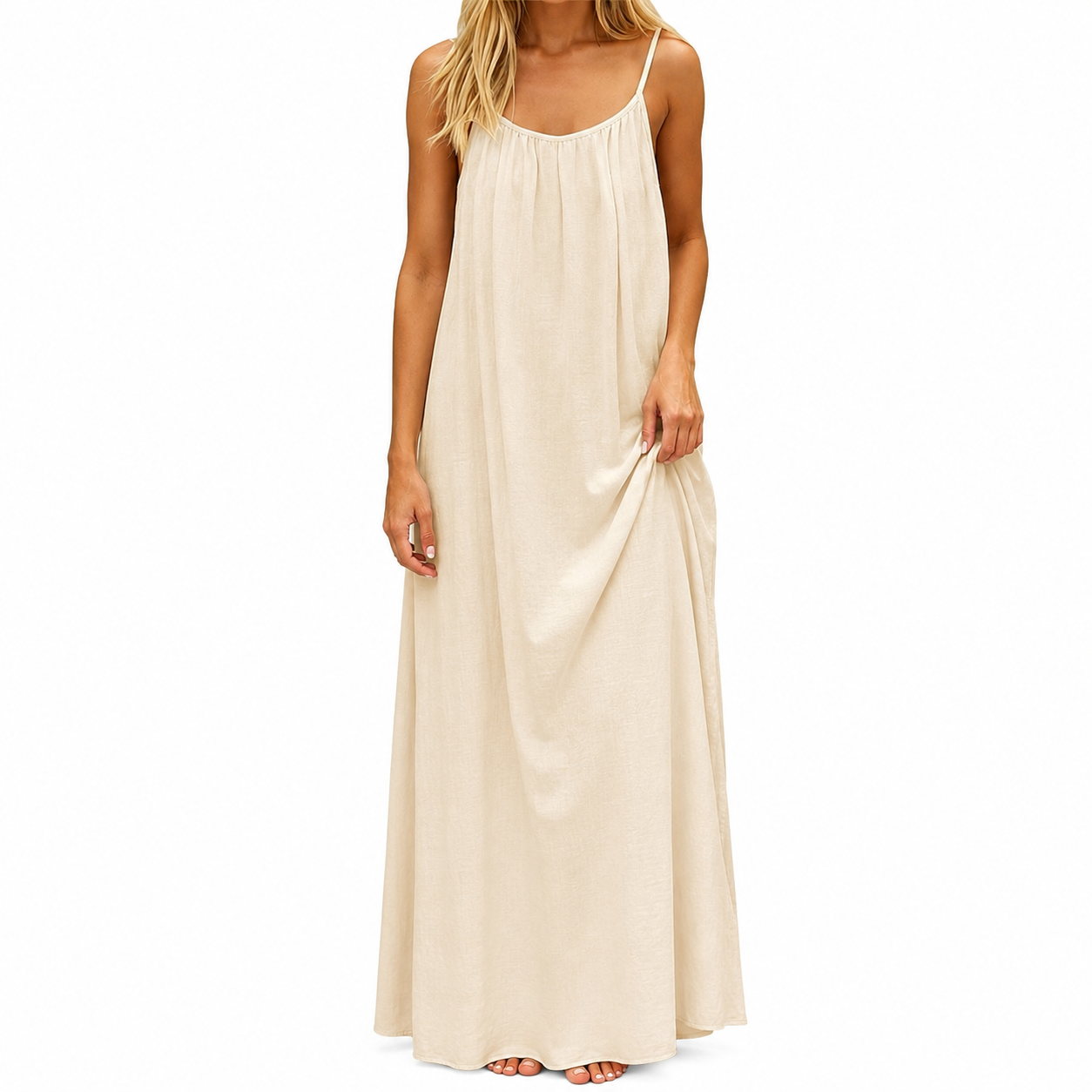 Sleeveless Summer Long Cami Lounge Dress For Women