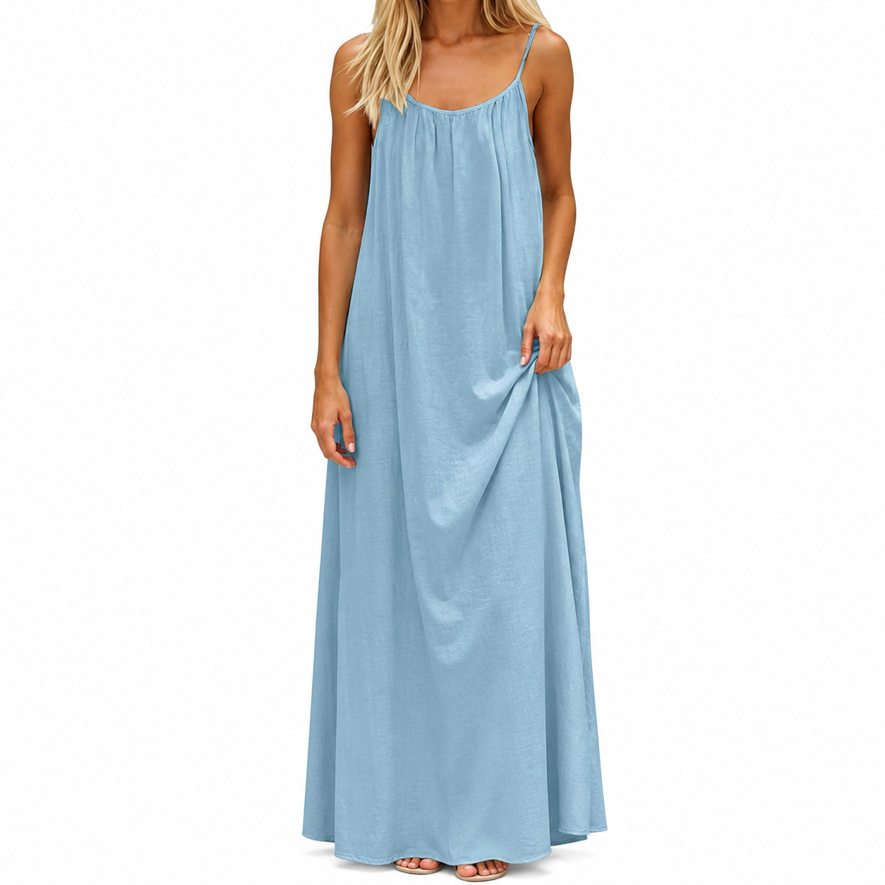 Sleeveless Summer Long Cami Lounge Dress For Women