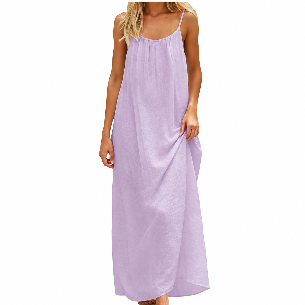 Sleeveless Summer Long Cami Lounge Dress For Women