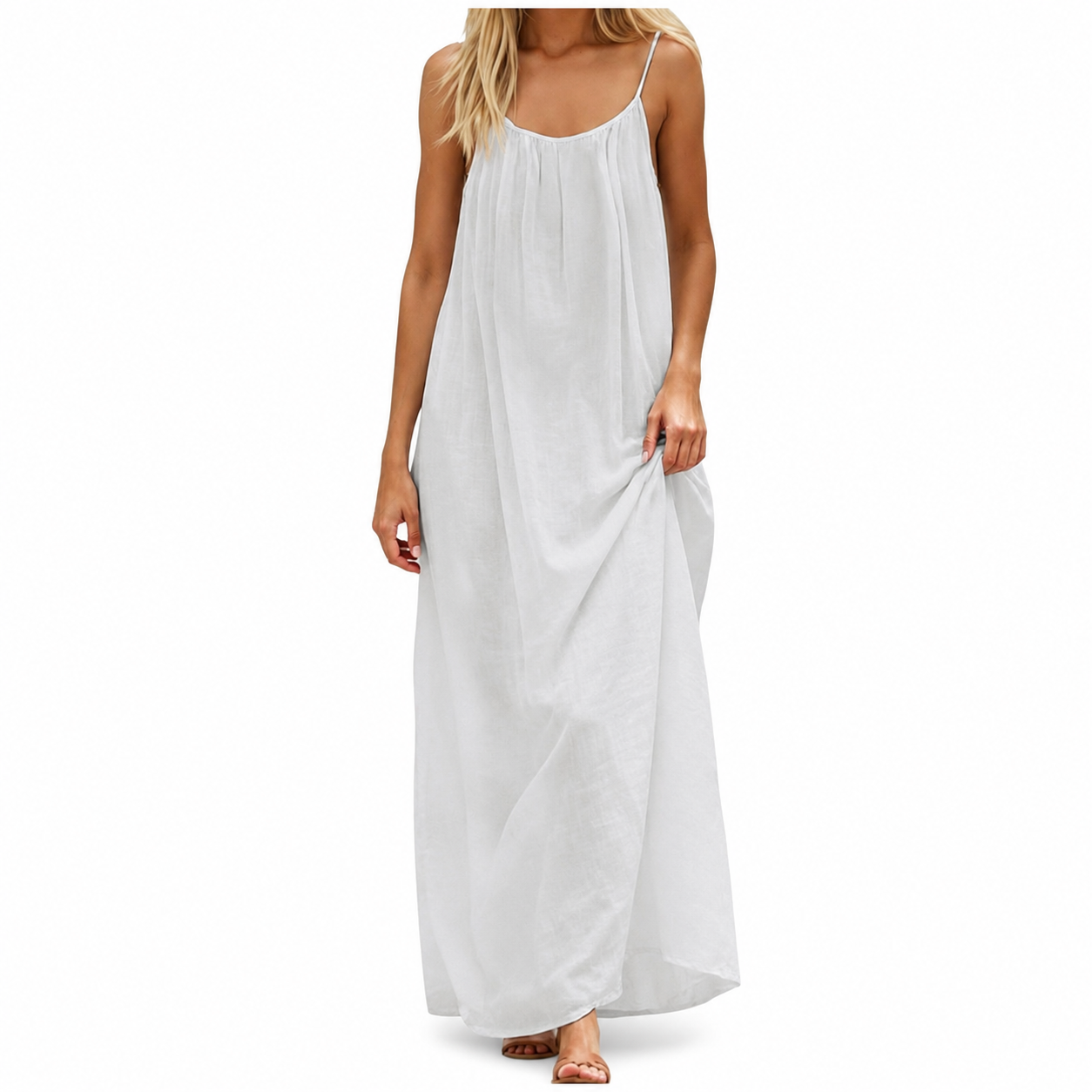 Sleeveless Summer Long Cami Lounge Dress For Women