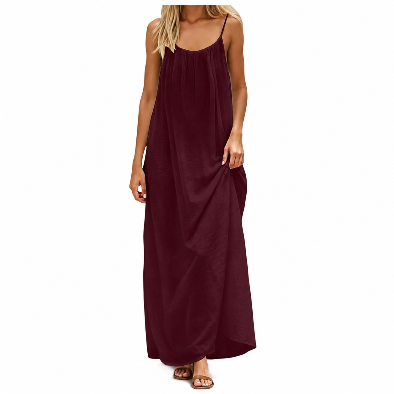 Sleeveless Summer Long Cami Lounge Dress For Women