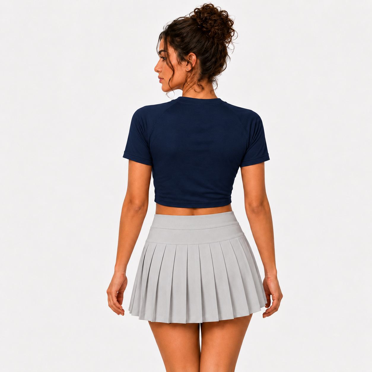 New England Patriots Football Team Printed Two Piece Top And Skirt Set For Women