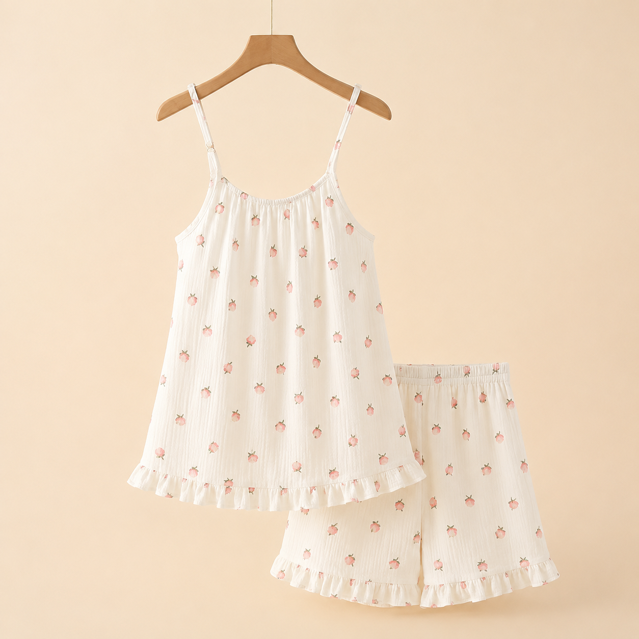 Lightweight Sleeveless Printed Nightgown With Spaghetti Straps For Women