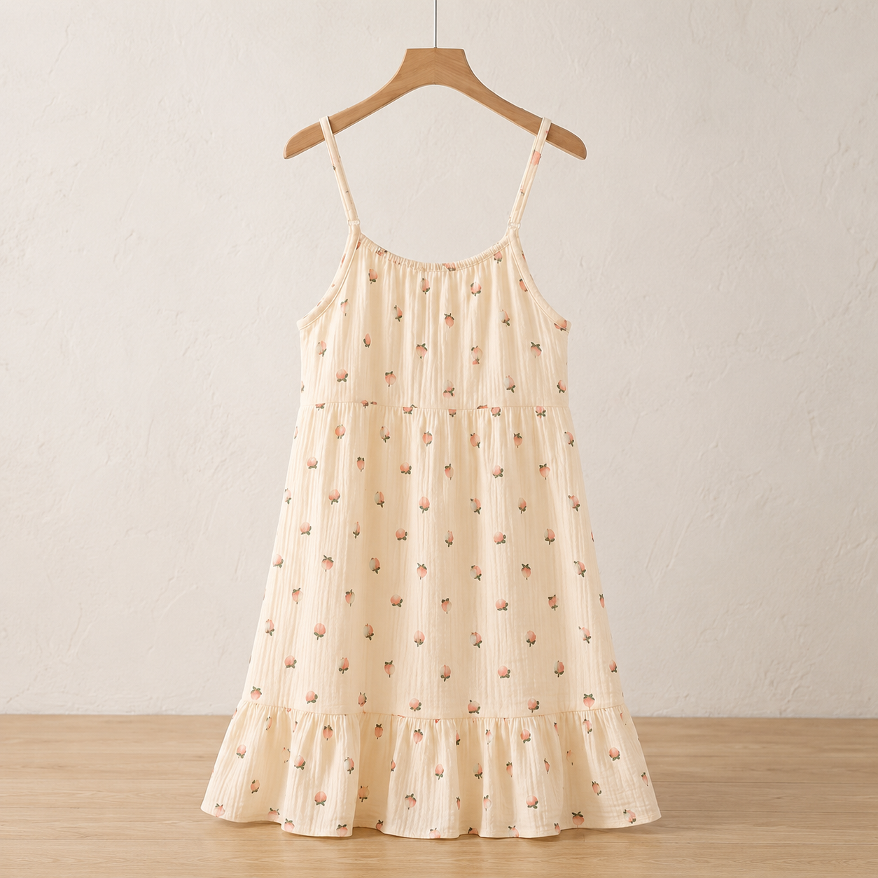 Lightweight Sleeveless Printed Nightgown With Spaghetti Straps For Women