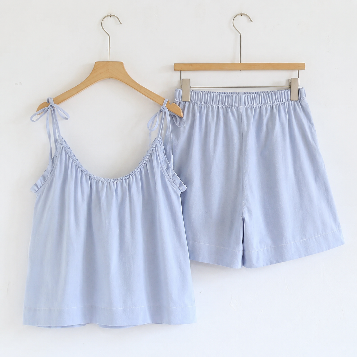 2 Piece Pajama Set With Spaghetti Strap Top And Shorts For Women