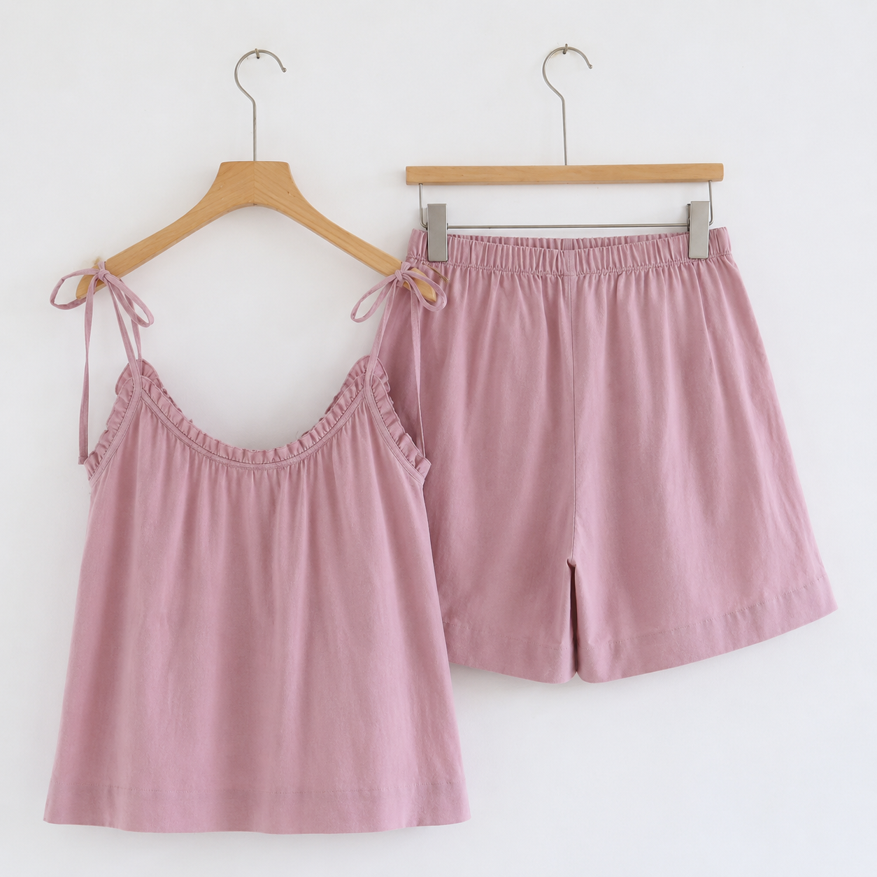 2 Piece Pajama Set With Spaghetti Strap Top And Shorts For Women