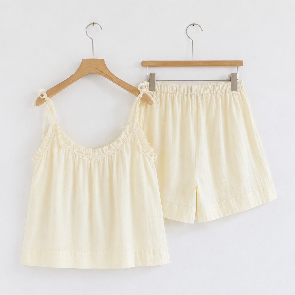 2 Piece Pajama Set With Spaghetti Strap Top And Shorts For Women